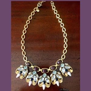 Floral purple-black J. Crew statement necklace